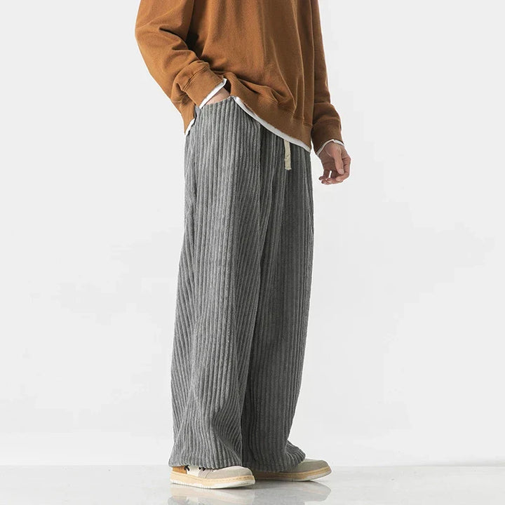 Men's Corduroy Trousers – Kyoto Relaxed Straight-Leg Minimalist – view 3
