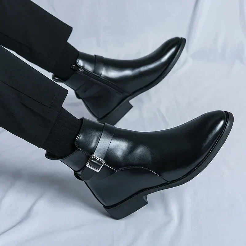 Men's Leather Chelsea Boots – Smart Casual Zip Ankle Boots