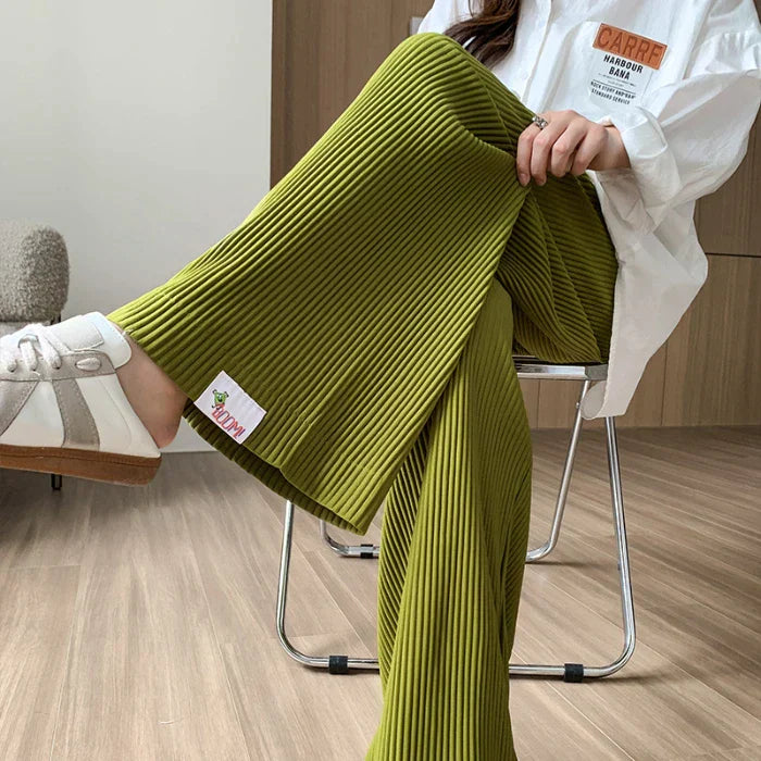 Women's Ribbed Maternity Trousers – Wide Leg Comfort Fit – view 11