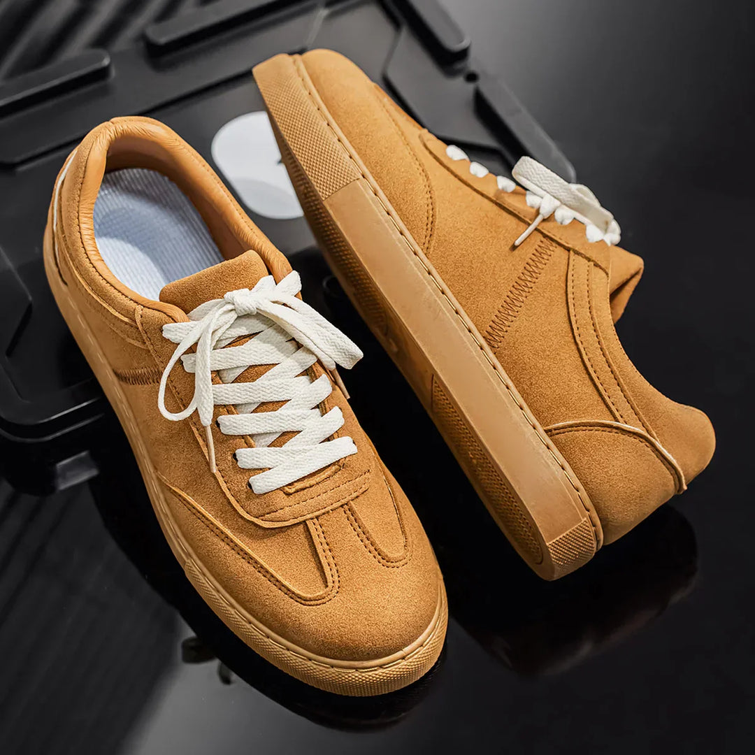 Men's Suede Low-Top Trainers – Gum Sole Casual Sneakers – view 9
