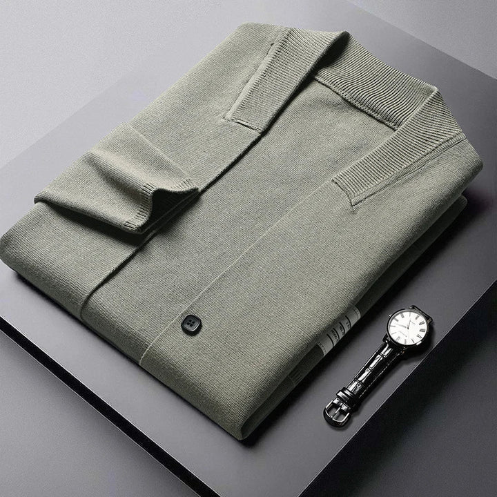 Men's Knitted Button-Up Cardigan – Lightweight Layering Knitwear – view 4