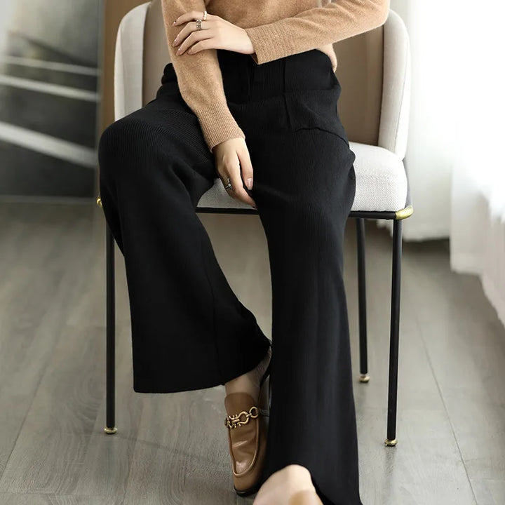 Women's Merino Wool Lounge Trousers – Soft Knit Office to Home – view 2