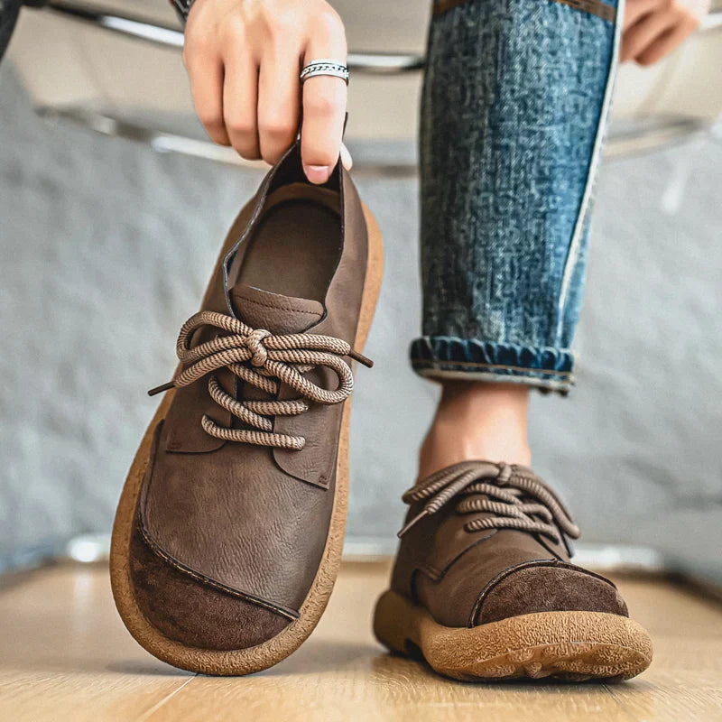 Men's Nomad Leather & Suede Sneakers – Lace-Up Trainers – view 3