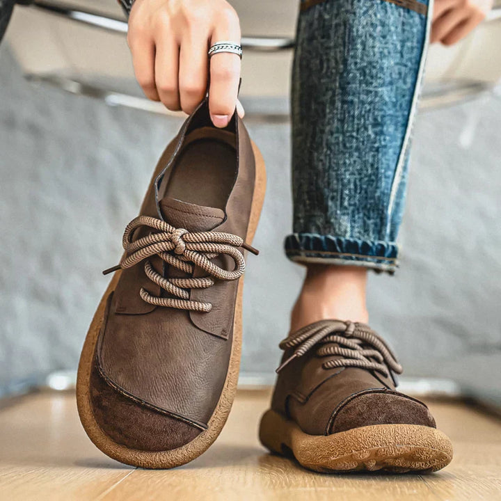 Men's Nomad Leather & Suede Sneakers – Lace-Up Trainers – view 3
