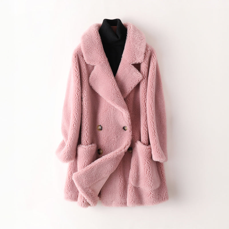 Women's Shearling Oversized Coat – Warm Winter Statement – view 4