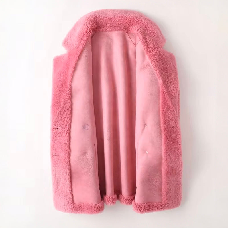 Women's Shearling Oversized Coat – Warm Winter Statement – view 5