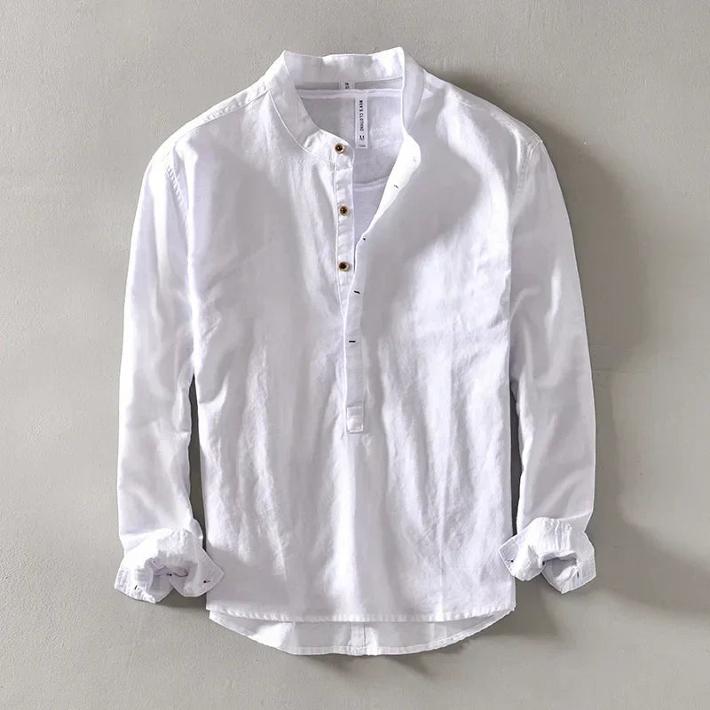 Men's Lightweight Linen Shirt – Cool Breathable Summer Style – Sky Blue