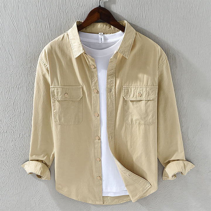 Men's Cotton Button-Down Shirt – Lisbon Relaxed Everyday Layer