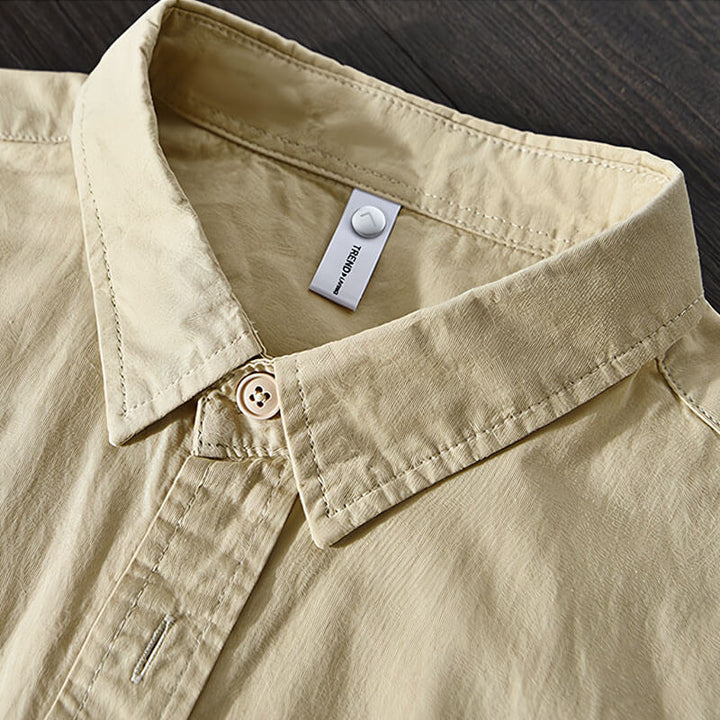 Men's Cotton Button-Down Shirt – Lisbon Relaxed Everyday Layer – view 7