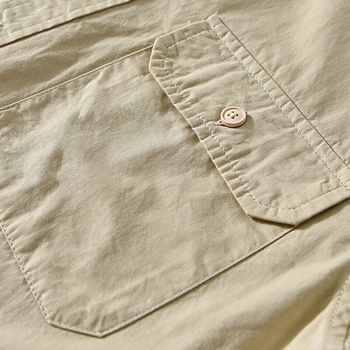 Men's Cotton Button-Down Shirt – Lisbon Relaxed Everyday Layer – view 8