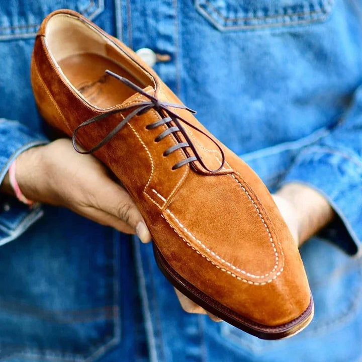 Men's Suede Oxford Shoes – Almond Toe Smart Dress Shoes – view 5