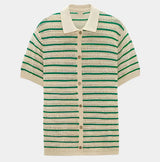 Men's Crochet Knit Shirt – Breathable Open-Knit Summer Style