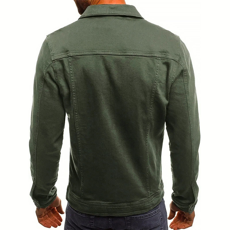 Men's Cotton Blend Denim Jacket – Tailored Trucker Layer – view 6
