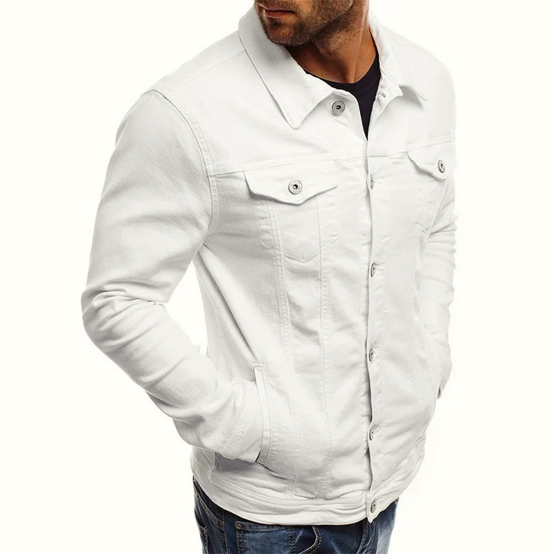 Men's Cotton Blend Denim Jacket – Tailored Trucker Layer – view 7
