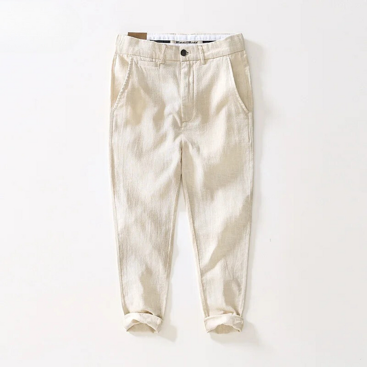 Men's Hemp Blend Straight Leg Trousers – Relaxed Summer Tailoring – view 3
