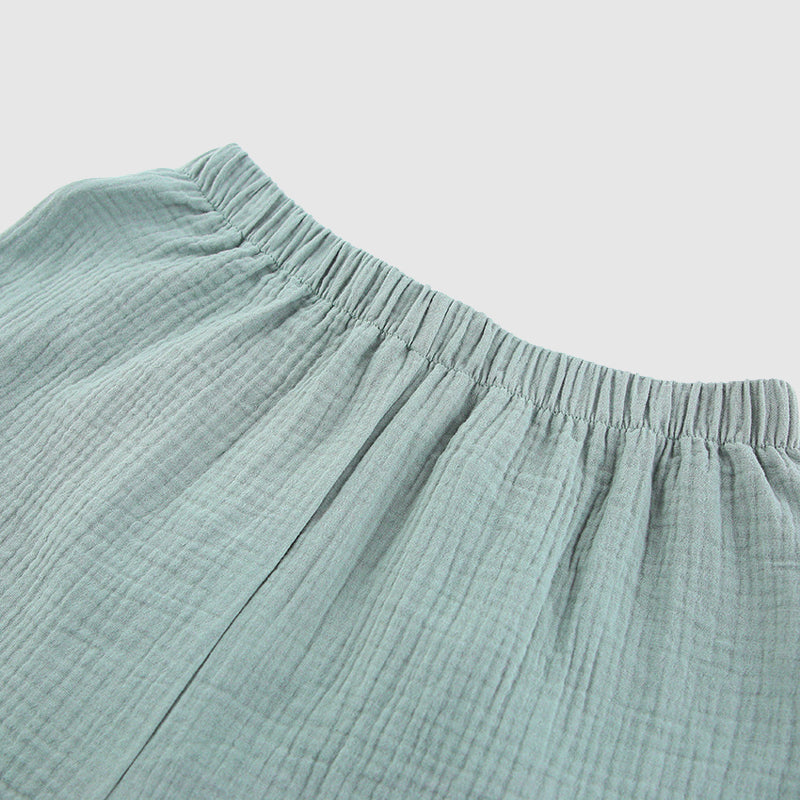 Women's Cotton-Linen PJ Set – Breathable Shirt & Shorts