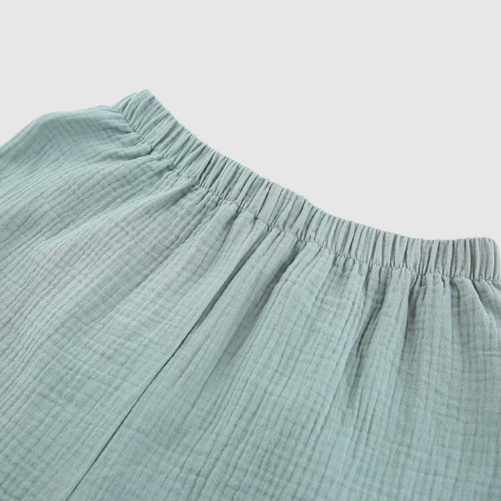 Women's Cotton-Linen PJ Set – Breathable Shirt & Shorts
