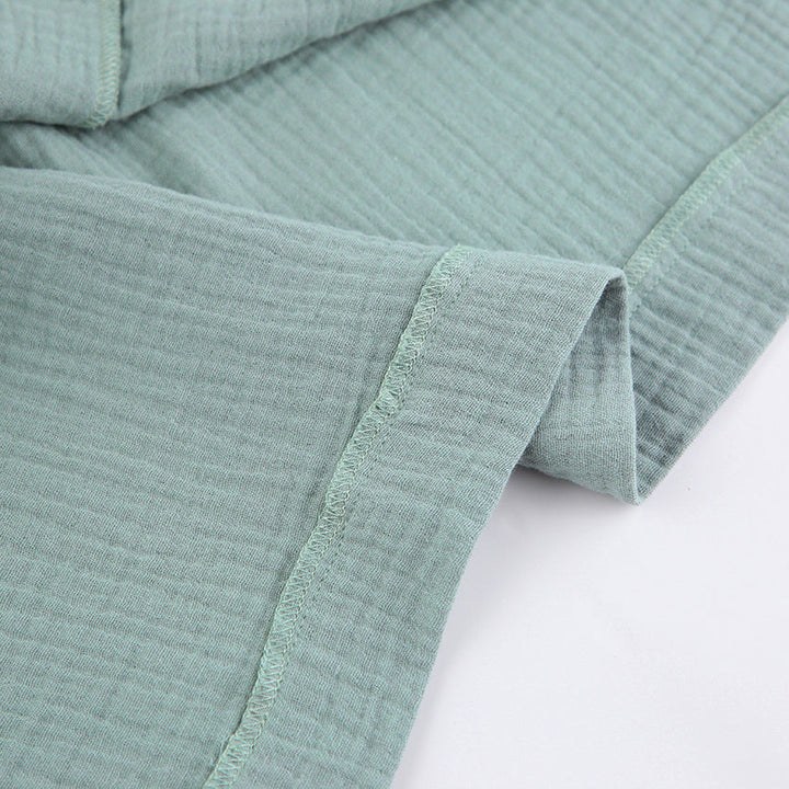 Women's Cotton-Linen PJ Set – Breathable Shirt & Shorts