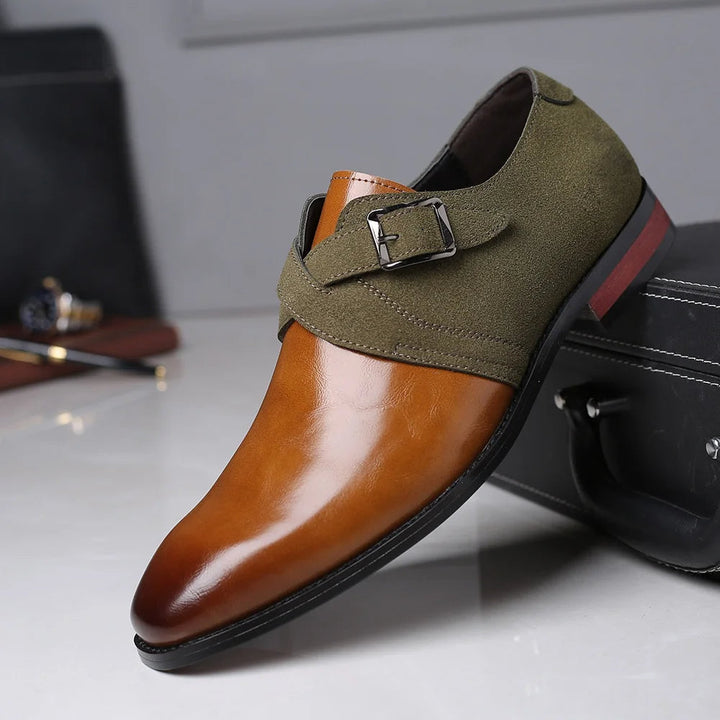 Men's Double Monk Strap Shoes – Suede & Vegan Leather – view 4