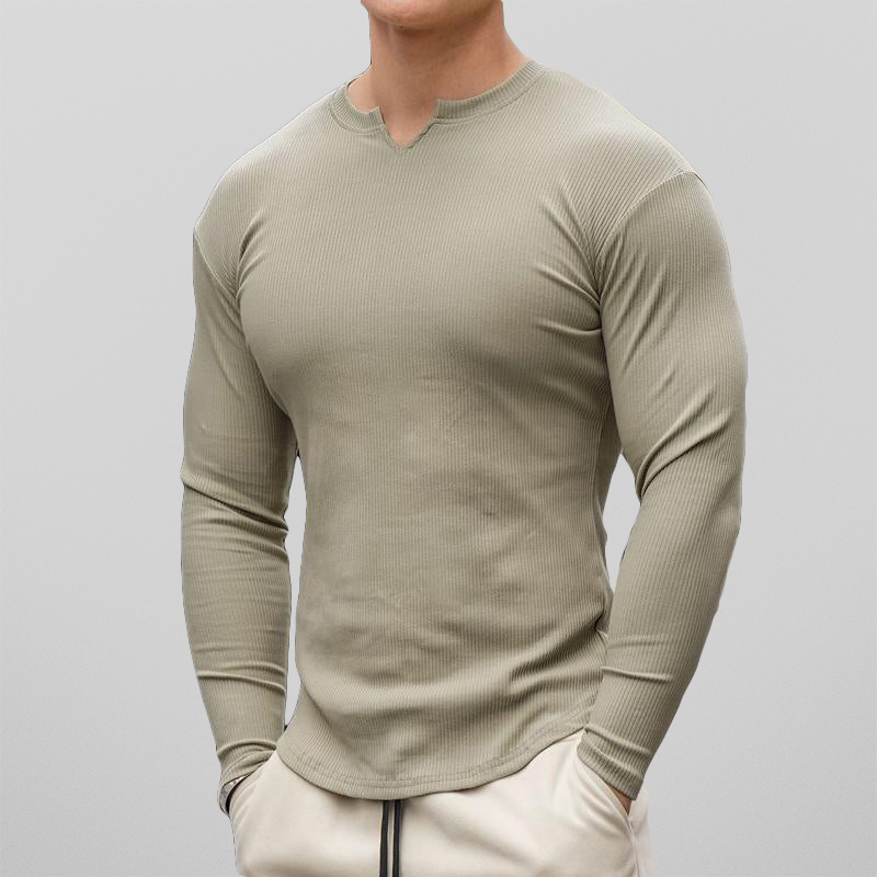 Men's Stretch Cotton Muscle Fit Shirt – Smart Casual Everyday – Green