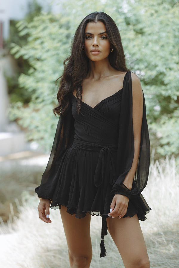 Women's Silk Chiffon Mini Dress – Elegant Evening and Date Wear – view 4