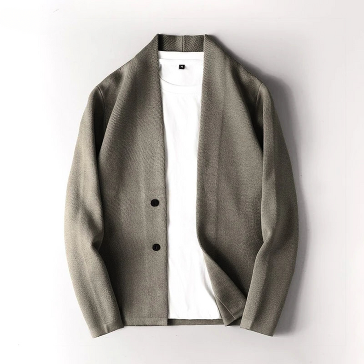 Men's Ribbed Knit Cardigan – Soft Button-Front Layering Piece