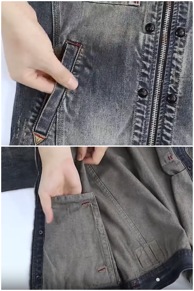 Men's Slim Fit Denim Jacket – Biker-Inspired Trucker Style – view 8