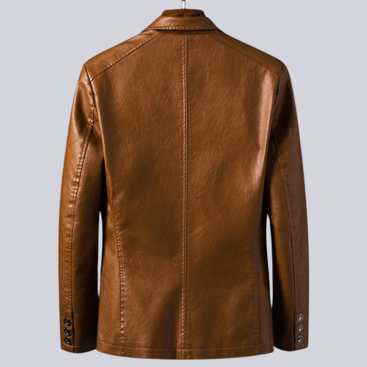 Men's Premium Leather Jacket – Cotton-Lined Everyday Classic – Brown