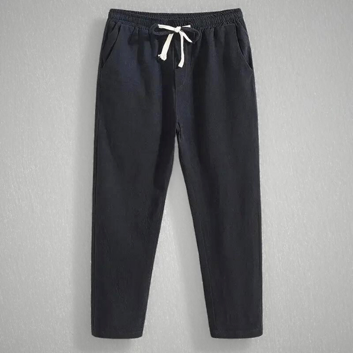 Men's Nara Linen Joggers – Relaxed Fit Breathable Summer Trousers – Black