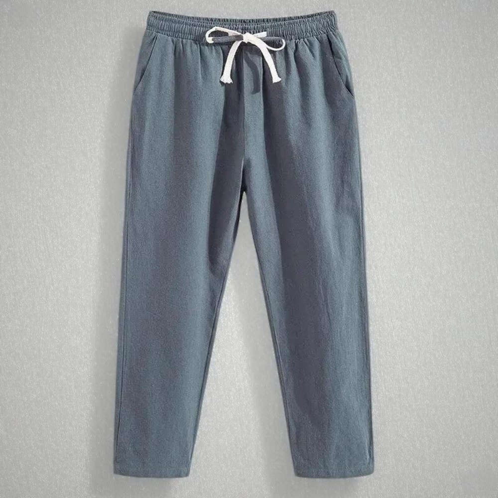 Men's Nara Linen Joggers – Relaxed Fit Breathable Summer Trousers – Grey
