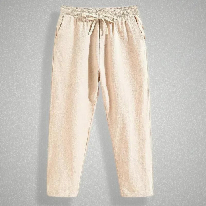 Men's Nara Linen Joggers – Relaxed Fit Breathable Summer Trousers – Cream