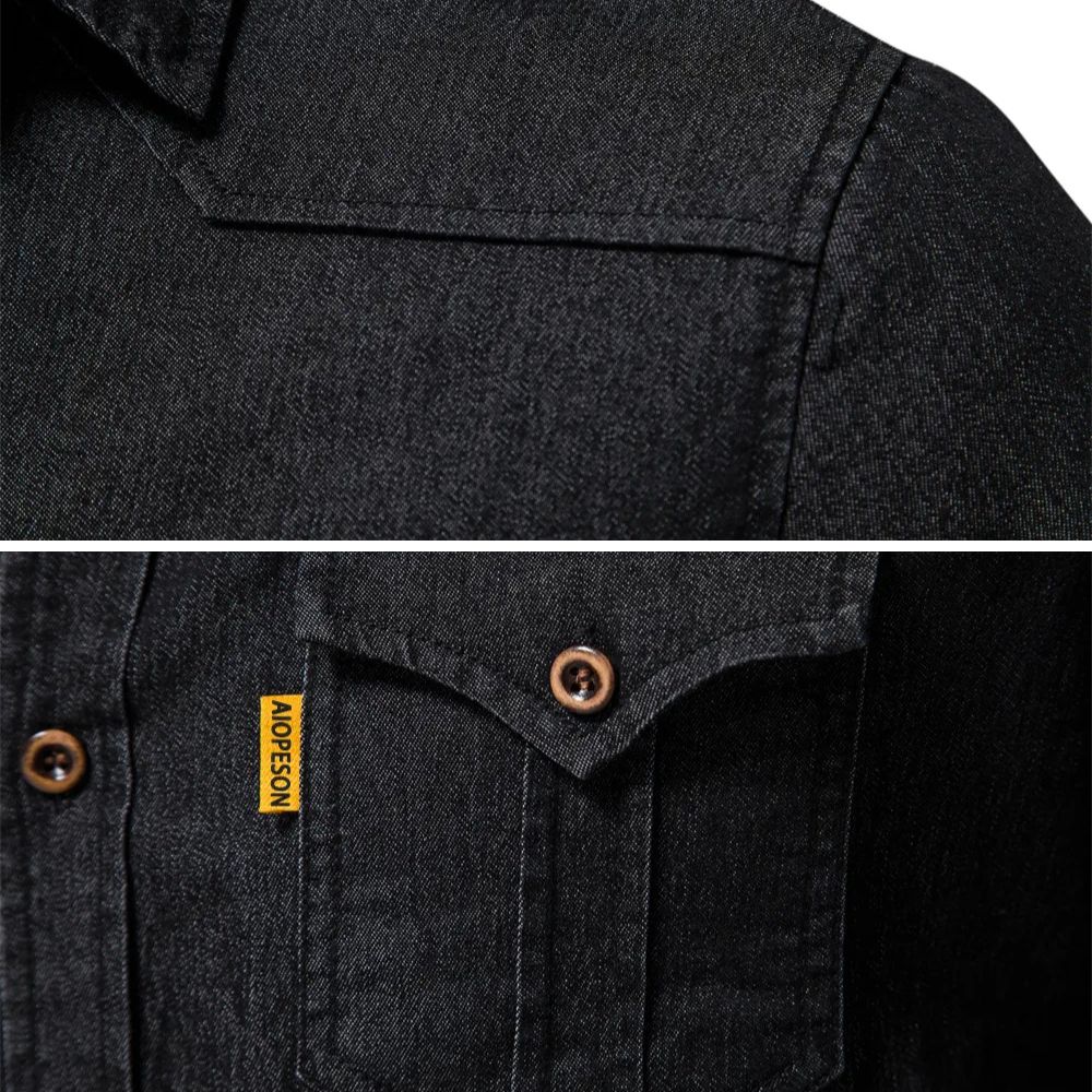 Men's Cotton Denim Shirt – Slim Fit Smart-Casual Button-Down – view 7