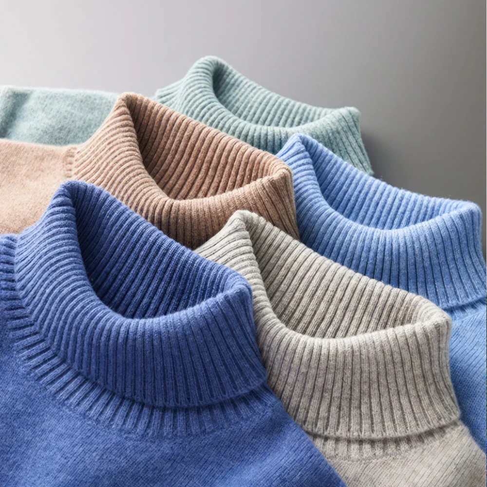 Men's Merino Wool Turtleneck Jumper – Soft Lightweight Layer