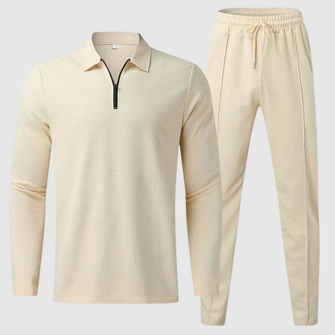 Men's Waffle Knit Loungewear Set – Sweatshirt and Joggers Co-ord
