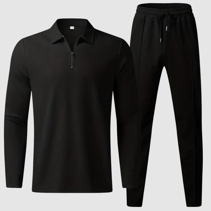 Men's Waffle Knit Loungewear Set – Sweatshirt and Joggers Co-ord – view 3