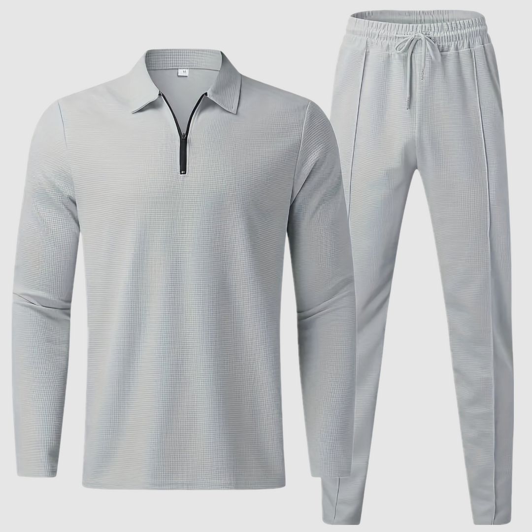 Men's Waffle Knit Loungewear Set – Sweatshirt and Joggers Co-ord – view 2