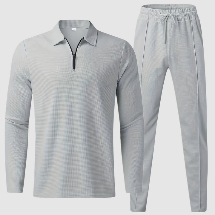 Men's Waffle Knit Loungewear Set – Sweatshirt and Joggers Co-ord – view 2
