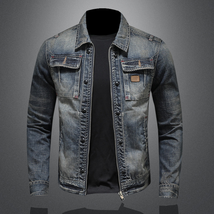 Men's Slim Fit Denim Jacket – Biker-Inspired Trucker Style – view 2