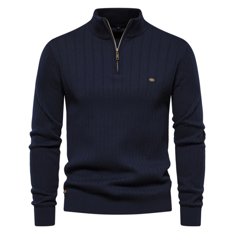 Men's Onyx Zip-Up Jumper – Tailored Knit Smart Casual Layer