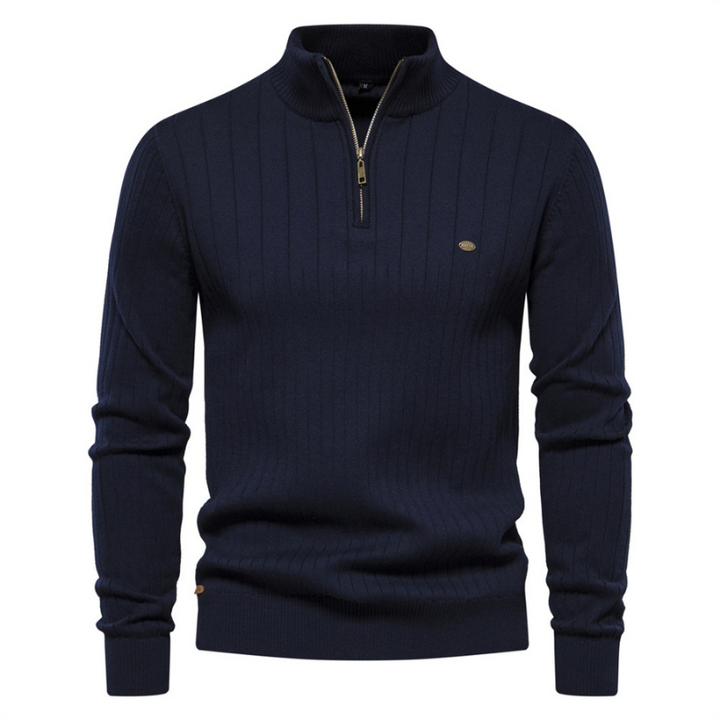 Men's Onyx Zip-Up Jumper – Tailored Knit Smart Casual Layer