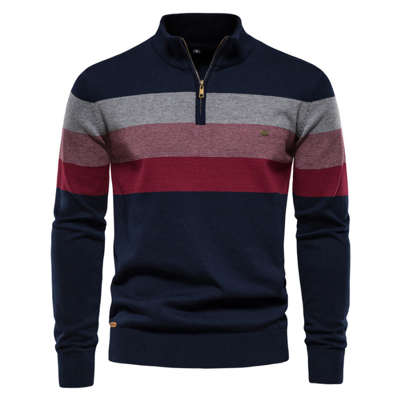 Men's Cotton-Cashmere Jumper – Slim Fit Argyle Knit Sweater – view 4