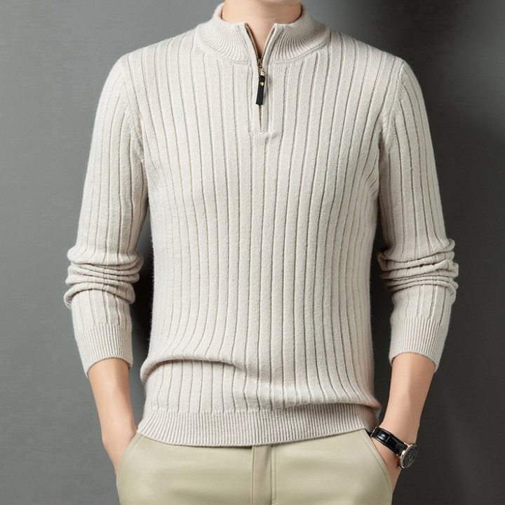 Men's Zephyr Cashmere Half-Zip Jumper – Soft Knit Funnel Neck – view 3