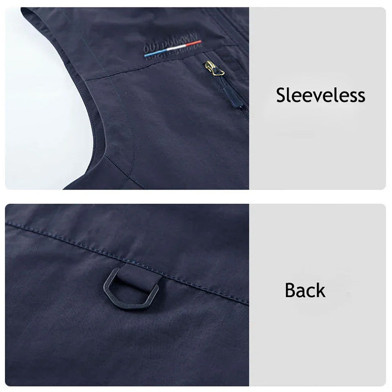 Men's Multi-Pocket Utility Gilet – Lightweight Nylon Vest – view 8
