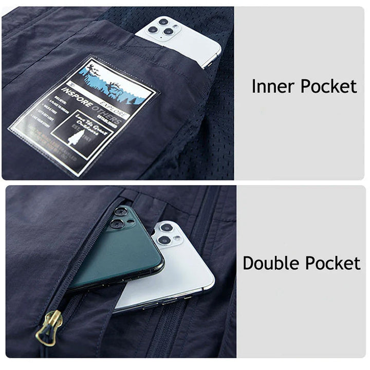 Men's Multi-Pocket Utility Gilet – Lightweight Nylon Vest – view 9