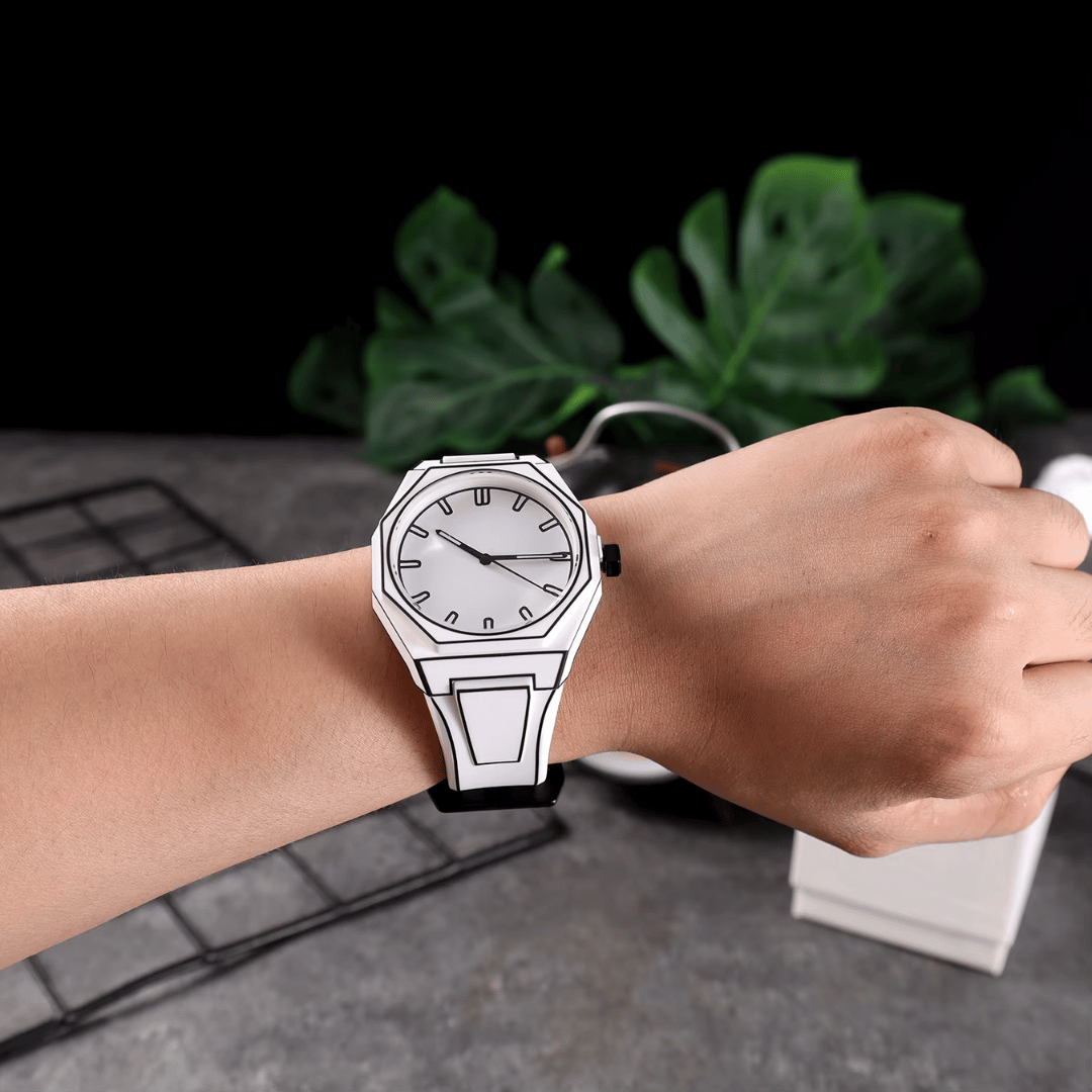 Unisex 3D Outline Watch with Silicone Strap – Water Resistant – view 9