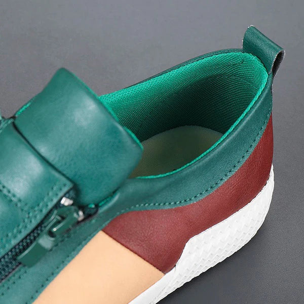 Men's Leather Zip Trainers – Modern Casual Low-Top Shoes – view 12