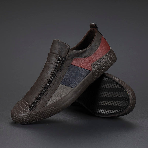 Men's Leather Zip Trainers – Modern Casual Low-Top Shoes – view 4