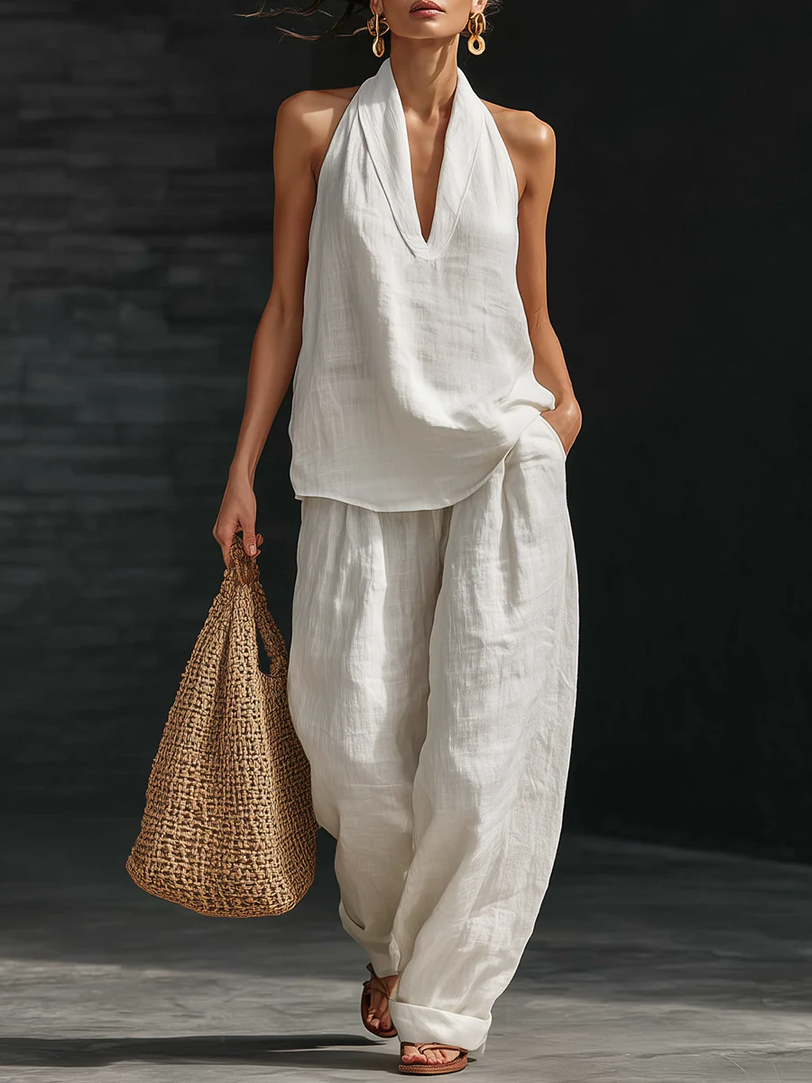 Women's Colette Sleeveless Set with Wide Leg Pants