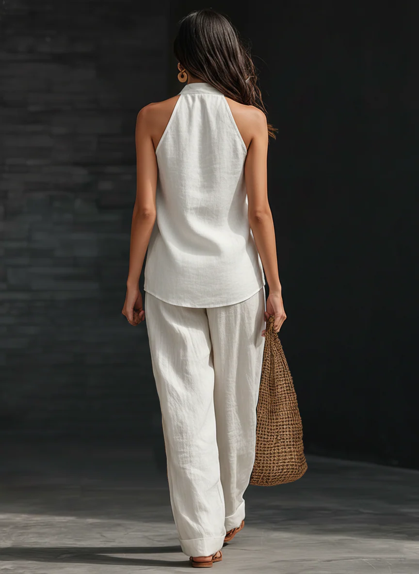 Women's Colette Sleeveless Set with Wide Leg Pants