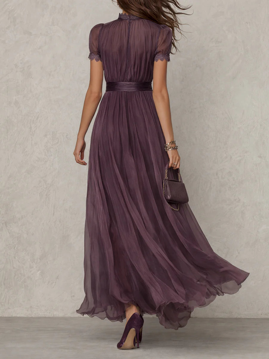Women's Chiffon Maxi Dress - Effortless Evening Elegance